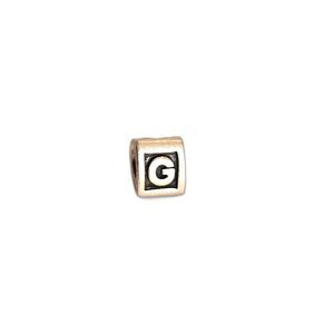 PANDORA Sterling Silver Letter G Block Charm ALE 925 Alphabet Initial Bead